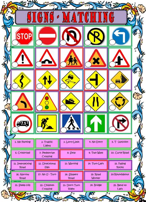 Free Printable Traffic Signs Worksheets - Printable Templates