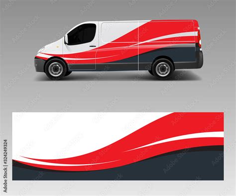 Van Wrap design template vector with wave shapes, decal, wrap, and ...