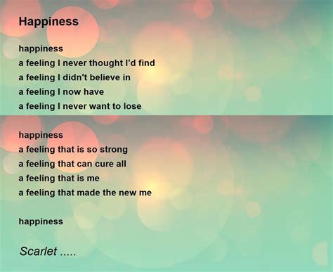 Happiness - Happiness Poem by Scarlet .....