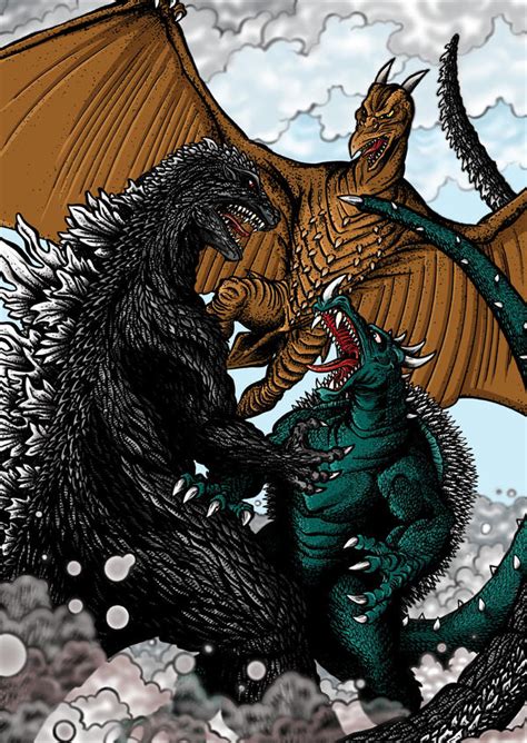 Godzilla Rodan Anguirus by kaijuverse on DeviantArt