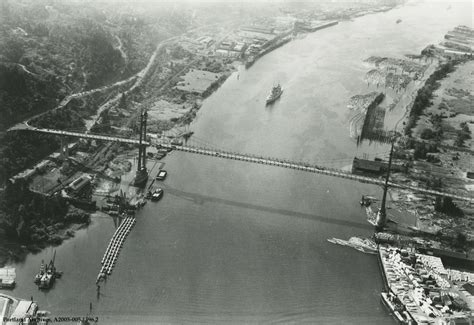 St. Johns Bridge, circa 1935 | Portland bridges, Aerial view, Portland