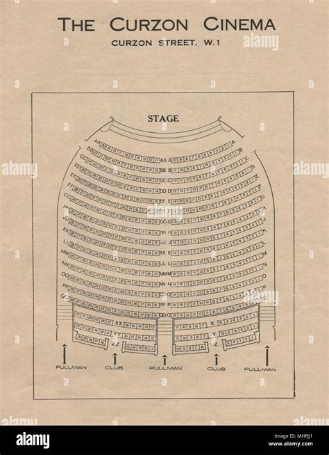 CURZON CINEMA. Vintage seating plan. Mayfair London 1936 old vintage ...