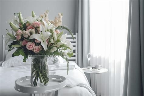 Premium AI Image | Flowers beside Hospital Bed Uplifting GetWell Floral Arrangements Created ...