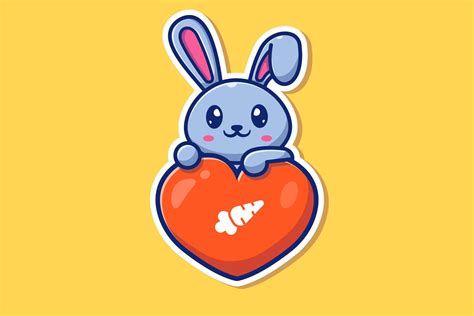 Cute Animal Love Heart Sticker