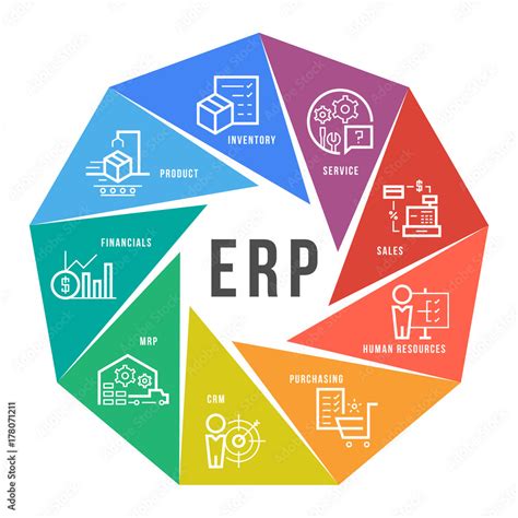 Enterprise resource planning (ERP) module icon Construction on circle ...