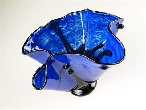 Blown glass | Blue flower art, Blown glass wall art, Art glass vase