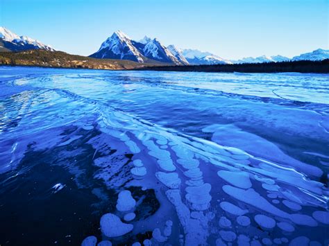 Explore the magical Ice Bubble Lake in Alberta