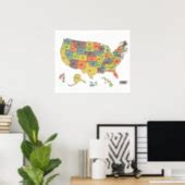 USA States Map Poster | Zazzle