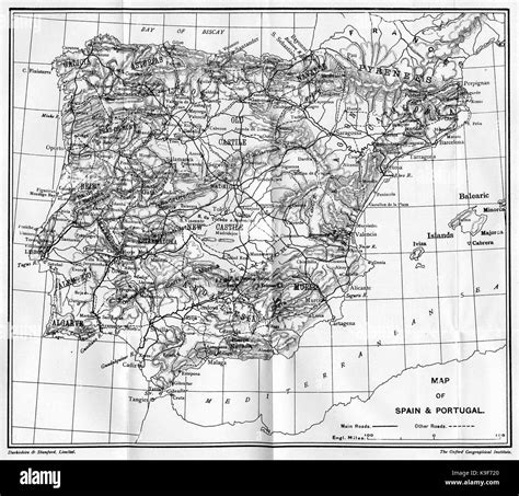 Map of Spain & Portugal Stock Photo - Alamy
