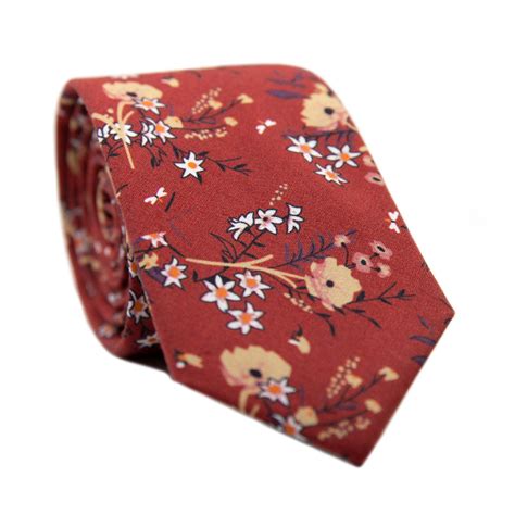 DAZI Skinny Ties, Floral Skinny Ties, Wood Tie Bars, Cotton Neckties