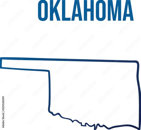 Oklahoma state outline blue gradient map Stock Vector | Adobe Stock