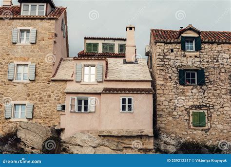 Traditional Old Stone Houses in the Center of Split, Croatia Stock ...