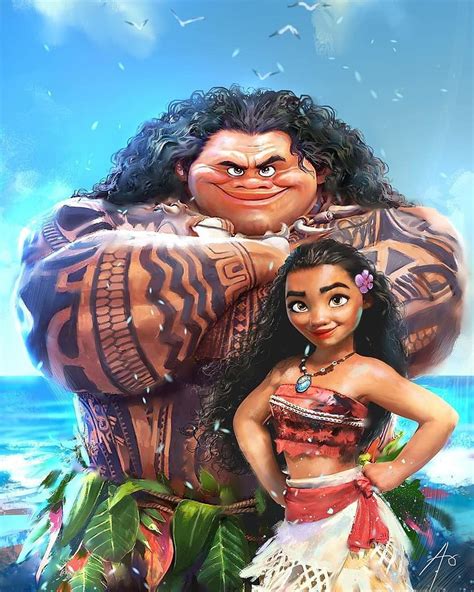 Moana and Maui fan art illustration by Rudy Nurdiawan, maui moana HD ...