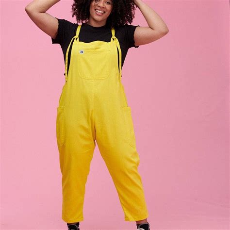 Lucy and Yak Women's Yellow Dungarees-overalls | Depop