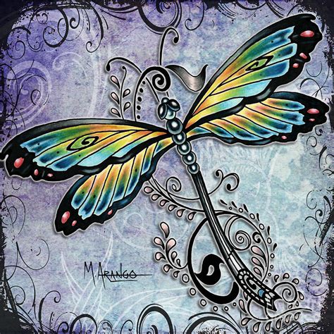 Blue Dragonfly Mixed Media by Maria Arango - Fine Art America