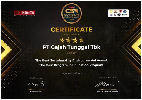 PT Gajah Tunggal Tbk Receives Awards at Indonesia CSR Excellence Awards (ICEA) 2024 | PT Gajah ...