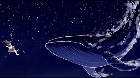 illustration of whale #whale #stars #underwater #1080P #wallpaper # ...