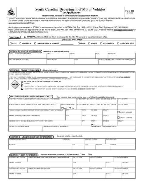 Scdmv 400 2020-2024 Form - Fill Out and Sign Printable PDF Template ...