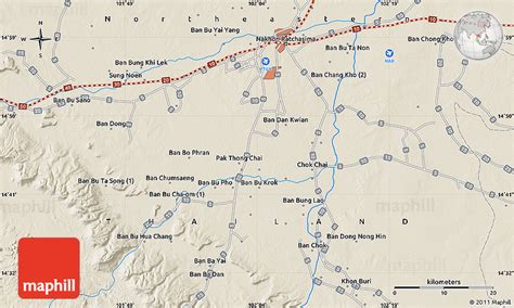 Shaded Relief Map of Nakhon Ratchasima