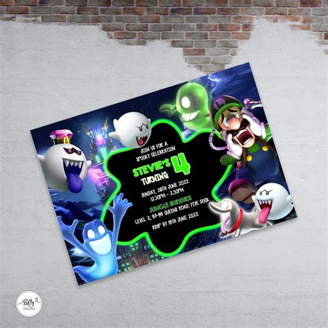 Luigi's Mansion 3 Themed Birthday Invitation - Etsy Australia