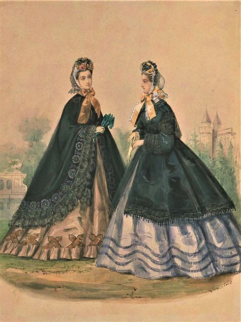 Fashion Plate - La Mode Illustree - 1862 Edwardian Clothing, Edwardian Dress, Fashion Prints ...