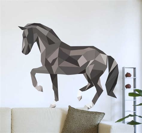 Geometric Horse Wall Decal - TenStickers