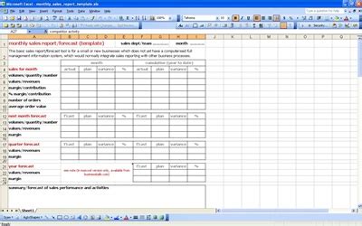 Monthly Sales Report | Excel Templates