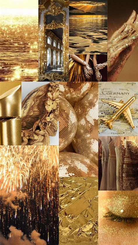 Wallpaper, background, collage, aesthetic, music, color, gold, golden ...