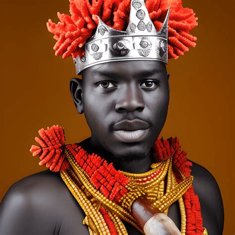 African King Crown Xango Red and White African Clothes · Creative Fabrica