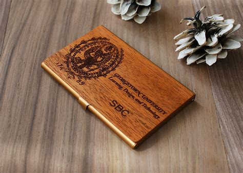 Custom engraved logo business card holder personalized credit | Etsy