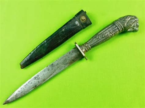 VINTAGE PRE WW2 US German Made Lion Head Boot Fighting Knife w/ Scabbard $225.00 - PicClick