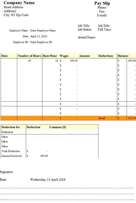 Top 14 Free Payslip Templates – Word Excel Templates