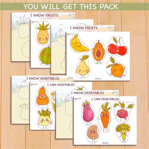 Fruits and Vegetables Matching Game Educational Sorting - Etsy