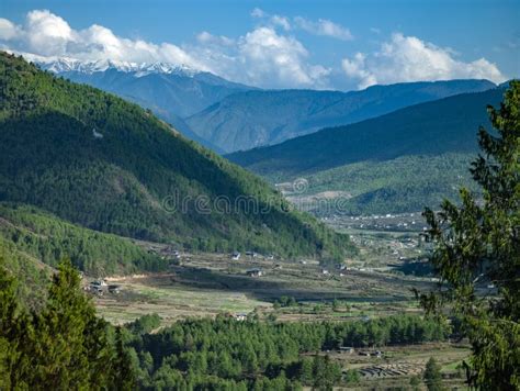 Paro Valley In The Kingdom Of Bhutan. Situated On The Confluence Of The ...