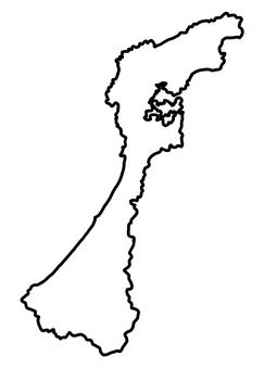 Free Vectors | Ishikawa Prefecture Ishikawa Line Drawing Map