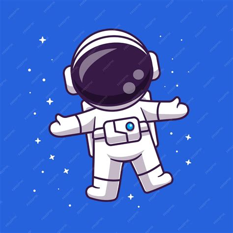 Premium Vector | Cute Astronaut Floating In Space Cartoon Vector Icon Illustration. Science ...