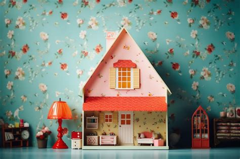 Premium AI Image | Cute Dollhouse Wallpaper for dolls fantasy Background