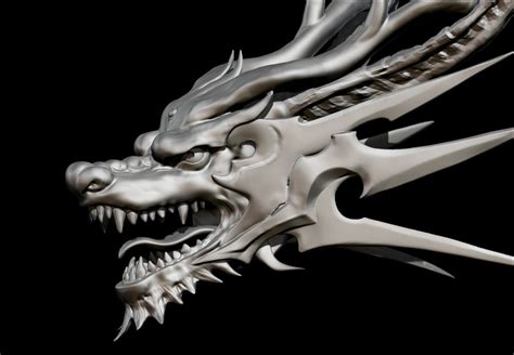 ArtStation - dragon head sculpture