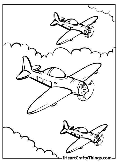 Free Airplane Coloring Pages Inside