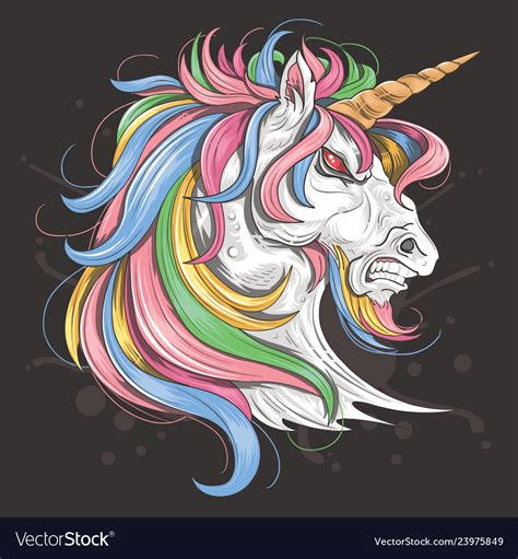 Unicorn full color rainbow Royalty Free Vector Image