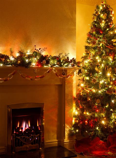 Christmas Tree And Fireplace Free Stock Photo - Public Domain Pictures