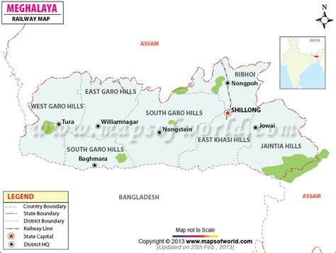 Meghalaya Railway Map