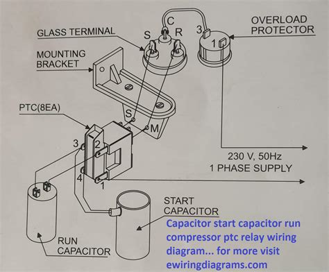 Capacitor Start Capacitor Run Compressor PTC Relay Wiring Diagram