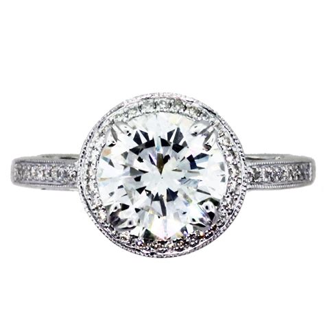 2 Carat Round Diamond Halo Setting Engagement Ring Boca Raton