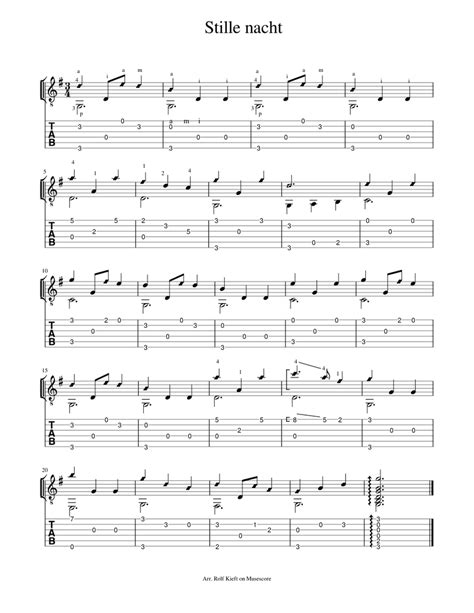 Stille nacht Sheet music for Guitar (Solo) | Musescore.com