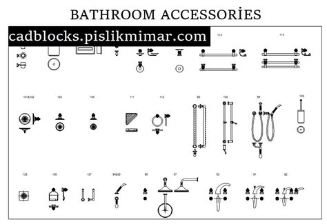 Bathroom Accessories DWG ⏬ in AutoCAD Free Download (418,80 KB)