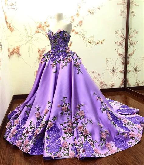 Modest light purple satin sweetheart long formal prom gown, long evening dress #promdress #prom ...