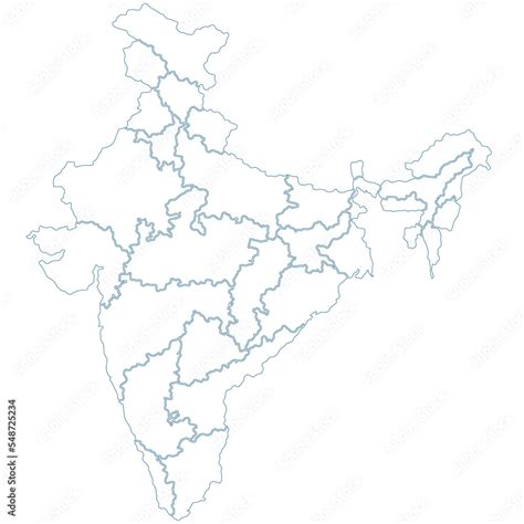 Outline map of India Stock Illustration | Adobe Stock