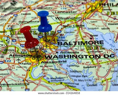 Map Pin Point Baltimore Washington Dc Stock Photo (Edit Now) 314264858