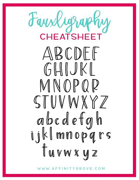 How to Imitate Calligraphy with One Simple Trick! • Affinity Grove | Lettering alphabet, Hand ...